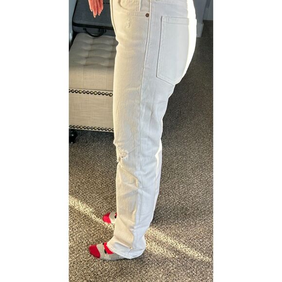 NEW WITH TAGS OLD NAVY High-Waisted O.G. Straight White Jeans Size 2R - Picture 9 of 10